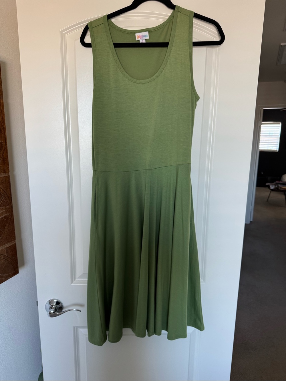 LuLaRoe Olive Green Sleeveless Midi Dress NWOT